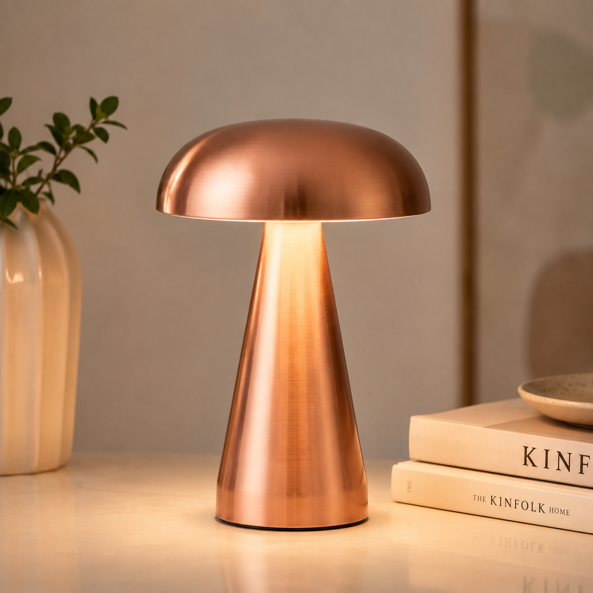 LUMITOP™ Shroom Touch LED Table Lamp – Rechargeable, Dimmable & Cordless Minimal Light