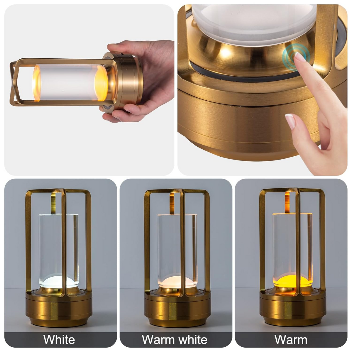 LUMITOP™ Lent Touch LED Lantern Style Table Lamp – Rechargeable, Dimmable & Cordless LED Light