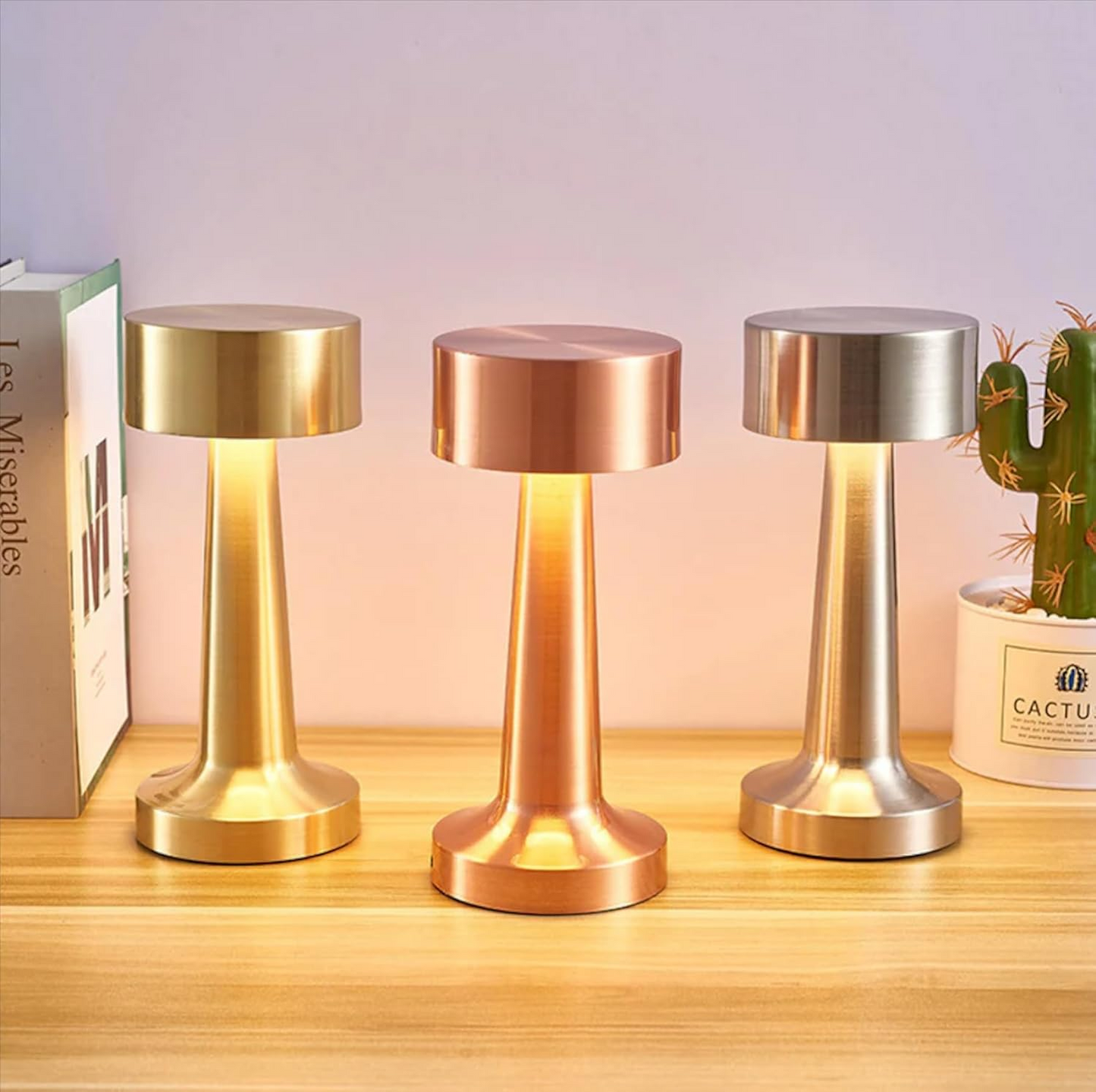 LUMITOP™ Amber Touch LED Table Lamp – Minimal Rechargeable, Dimmable & Cordless LED Light