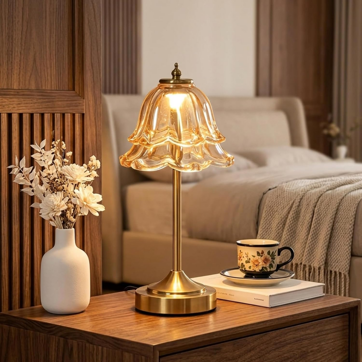 LUMITOP™ Fluer Bellora Touch LED Flower Table Lamp – Rechargeable, Dimmable & Cordless LED Light