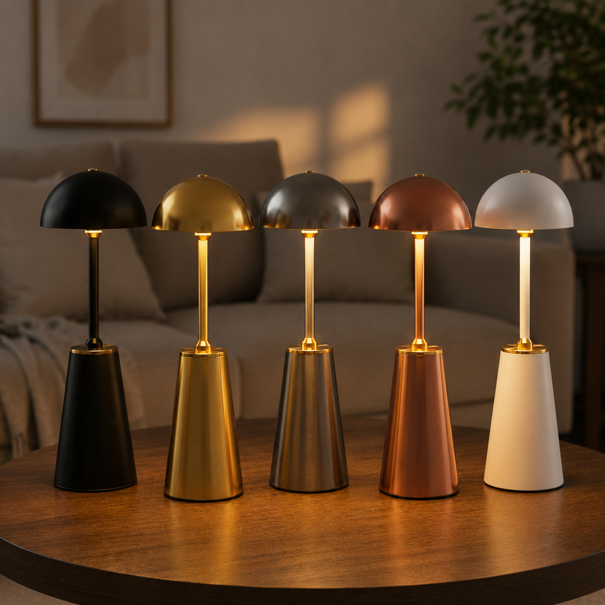 LUMITOP™ Obsidian Arc Touch LED Table Lamp – Rechargeable, Dimmable & Cordless LED Light