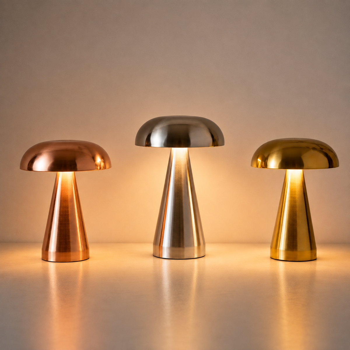 LUMITOP™ Shroom Touch LED Table Lamp – Rechargeable, Dimmable & Cordless Minimal Light