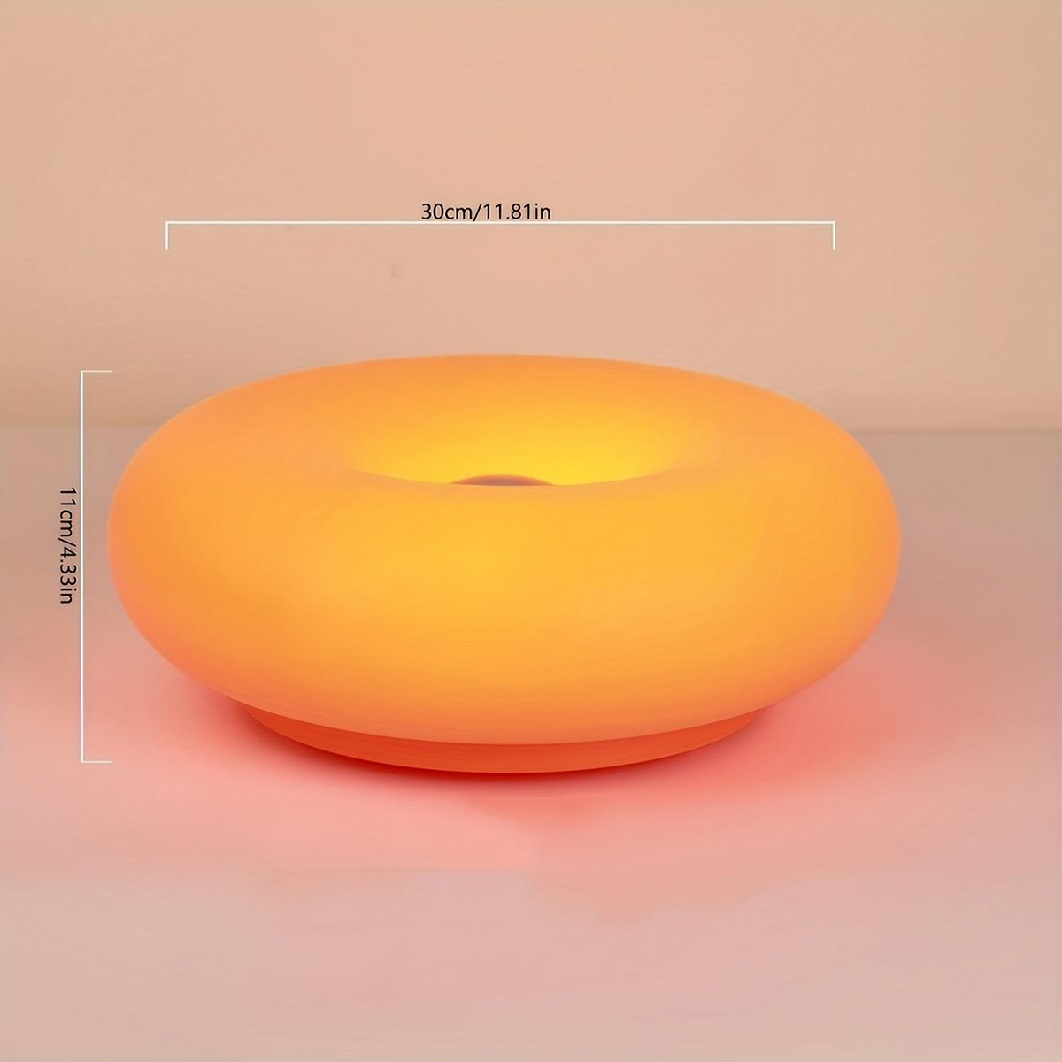 LUMITOP™ Donut — Glow Dimmable Glass Table Lamp, Wall Lamp | Donut Shaped Design, 3 Colour Switchable, Brightness and Touch Control Lamp