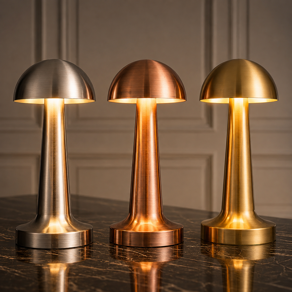 LUMITOP™ Amber Arc Touch LED Table Lamp – Minimal Rechargeable, Dimmable & Cordless LED Light