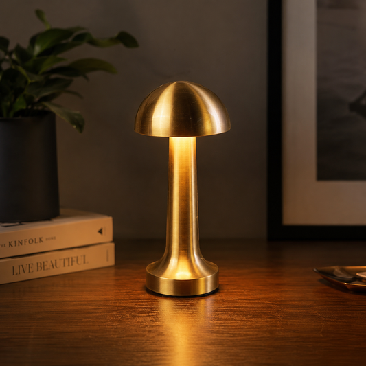 LUMITOP™ Amber Arc Touch LED Table Lamp – Minimal Rechargeable, Dimmable & Cordless LED Light