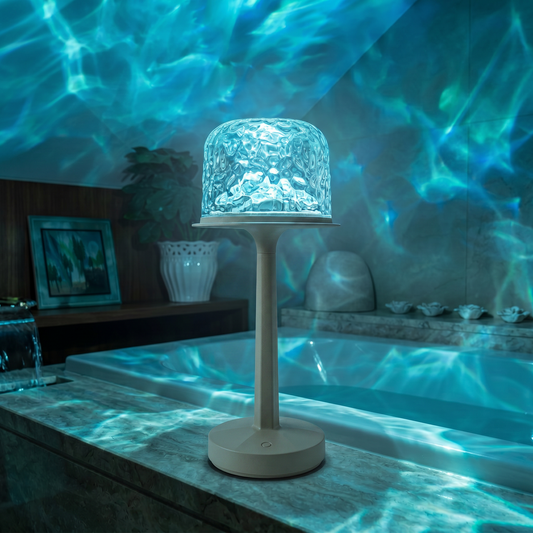 LUMITOP™ Wave Projector LED Lamp – Rechargeable, Cordless & 16-Color Water Ripple Night Light
