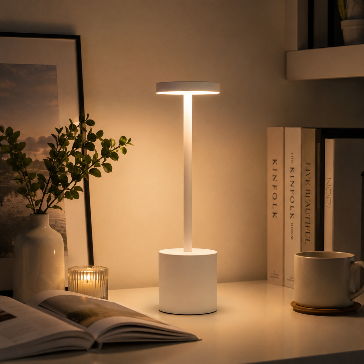 LUMITOP™ Aura Touch LED Table Lamp – Minimal Rechargeable, Dimmable & Cordless LED Light